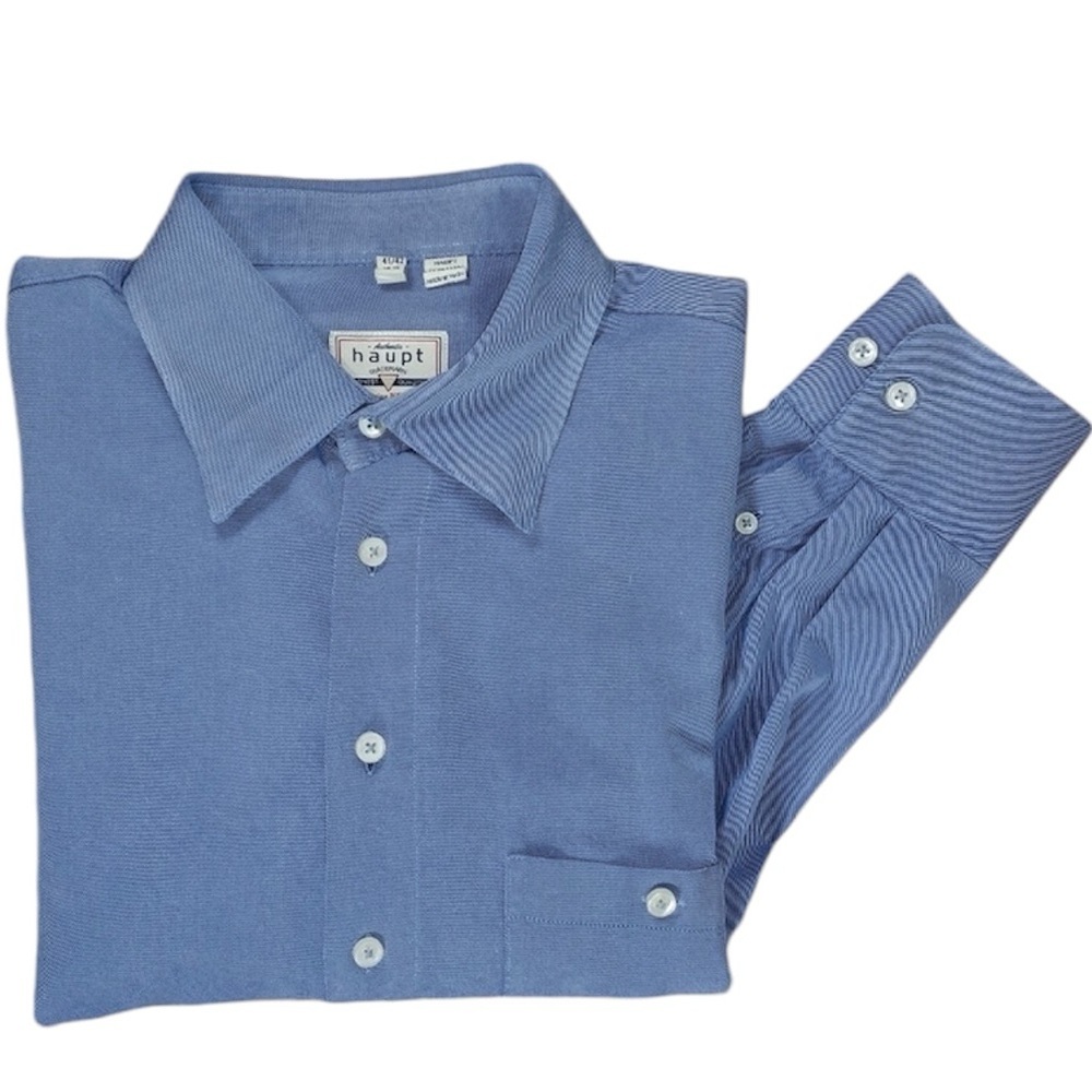 Haupt Blue Luxury Dress Shirt Sz 16.5 Neck